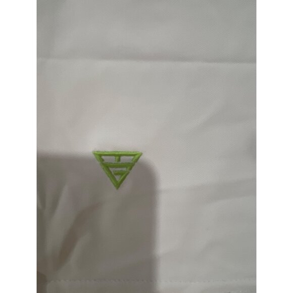 Maelreg Performance White Polo Shirt 2XL With Green Trim & Embroidered Logo - Picture 2 of 5